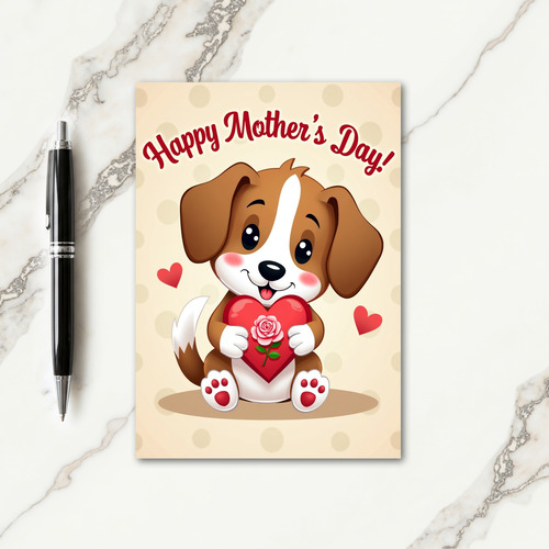 Glossy Heart Mothers Day Card