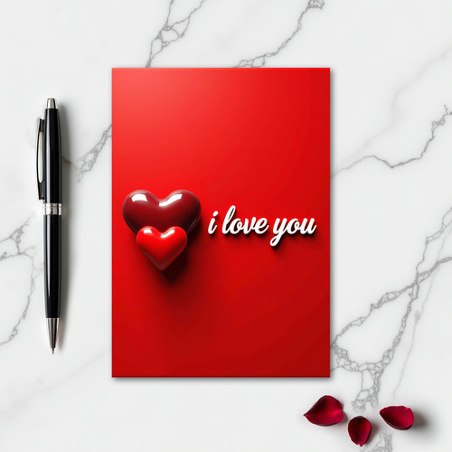 Glossy Hearts I Love You Card