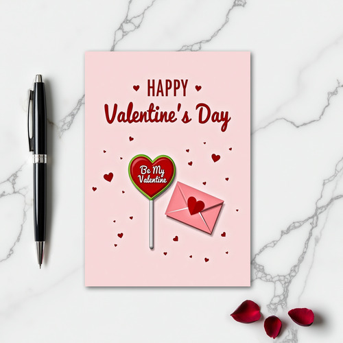 Glossy Hearts Valentines Card