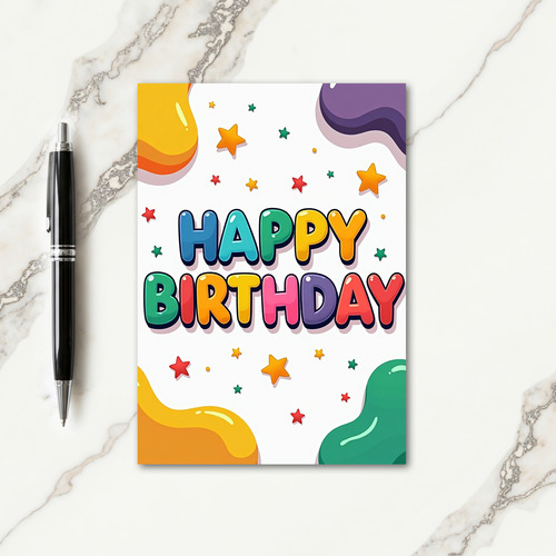 Glossy Lettering Birthday Card