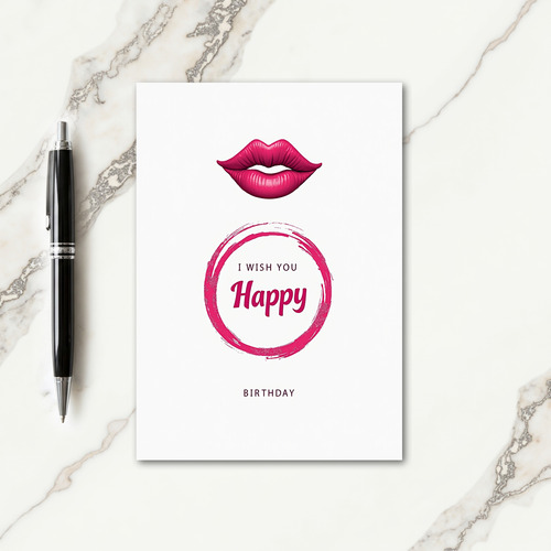 Glossy Lips Birthday Card