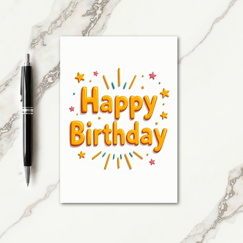 Glossy Orange Birthday Card