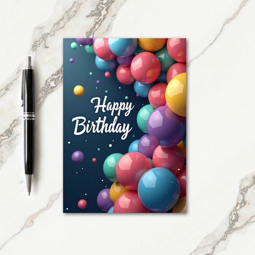 Glossy Orbs Birthday Card