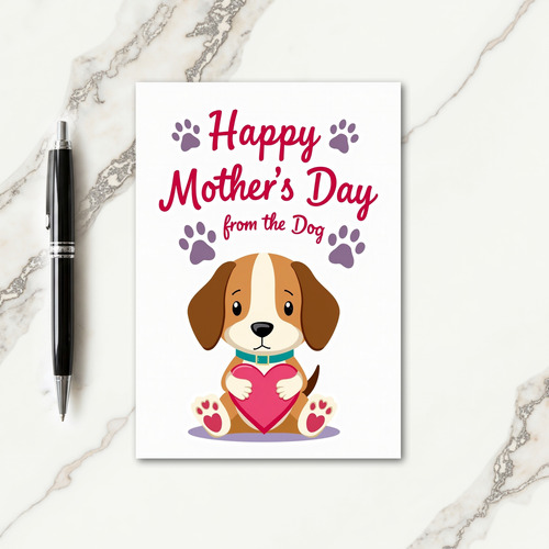 Glossy Puppy Mothers Day Card