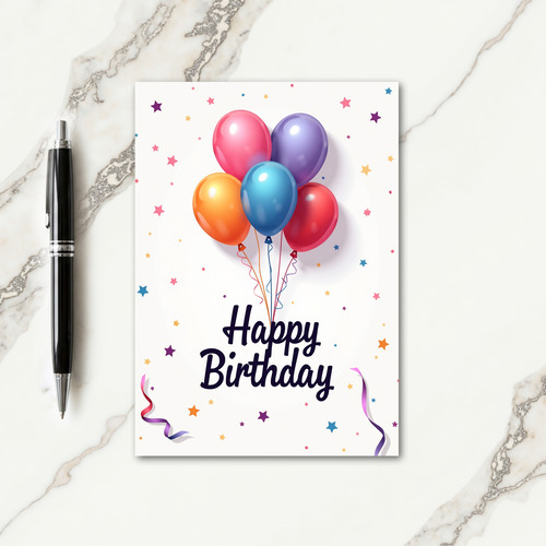 Glossy Sphere Birthday Card
