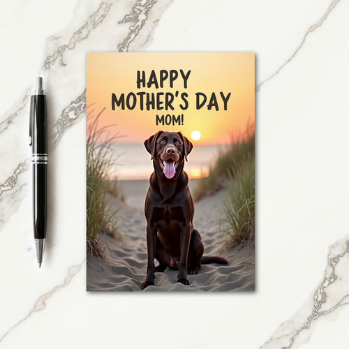 Glossy Sunset Happy Mothers Day Card