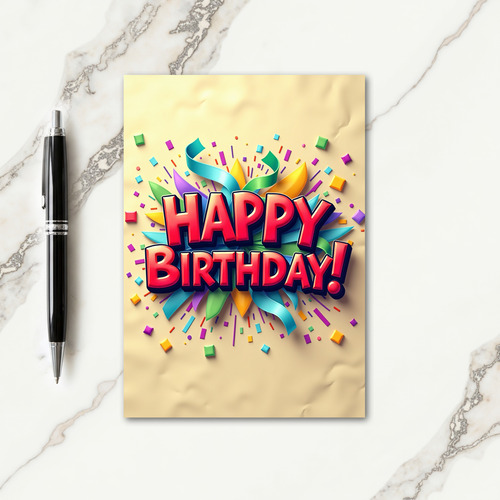 Glossy Text Birthday Card