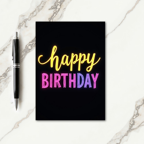 Glow Script Birthday Card