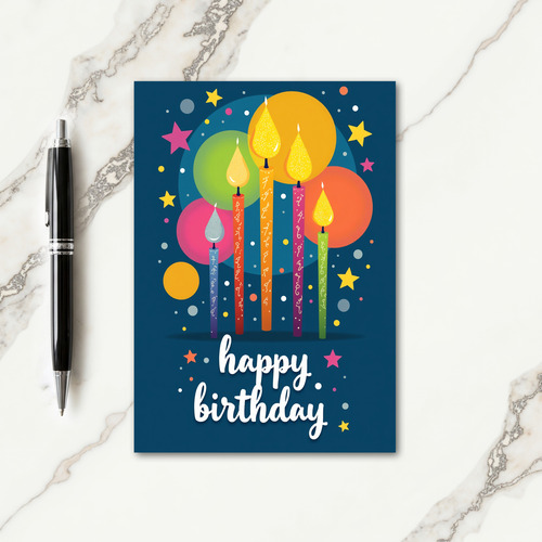 Glowing Birthday Candles Card