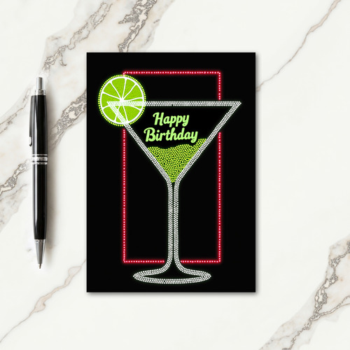 Glowing Birthday Cocktail Card