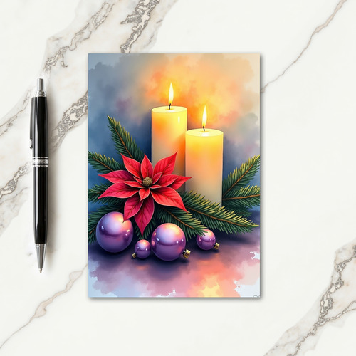 Glowing Candle Christmas Card