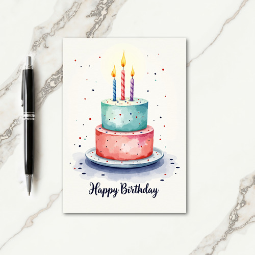 Glowing Candles Birthday Card