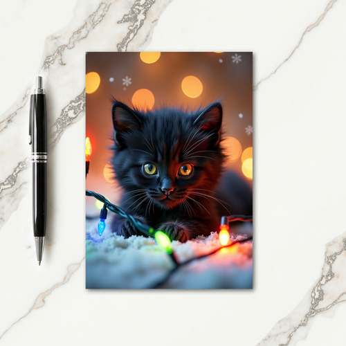 Glowing Cat Christmas Card
