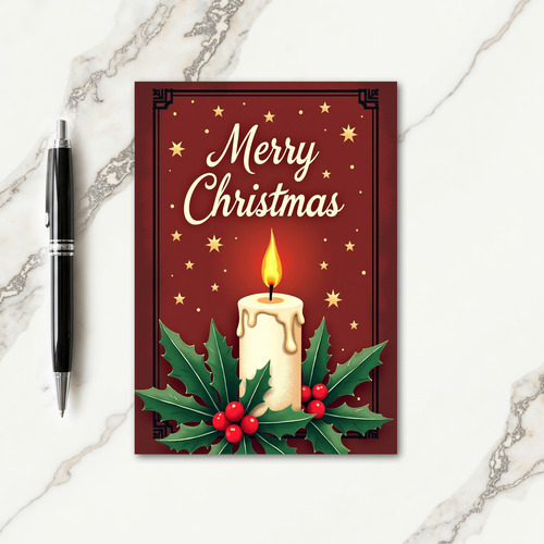 Glowing Christmas Candle Card