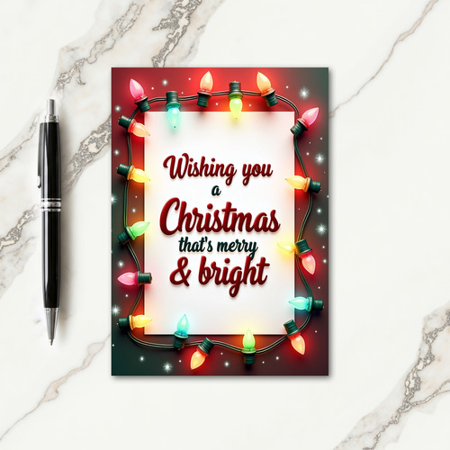 Glowing Christmas Lights Card