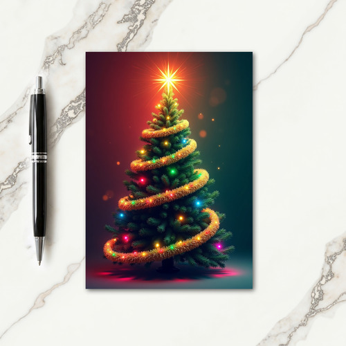 Glowing Christmas Tree Card
