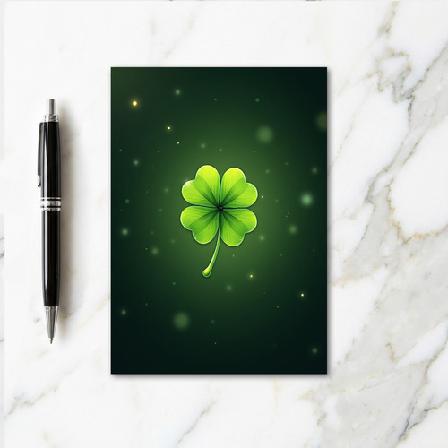 Glowing Clover Retro Vector Art Card