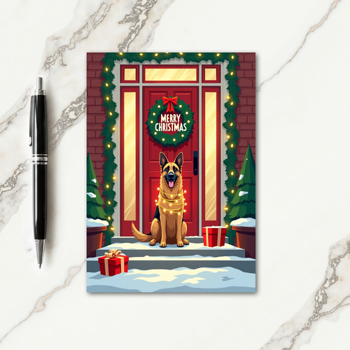 Glowing Dog Christmas Card