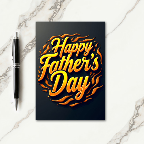 Glowing Fathers Day Lettering Card