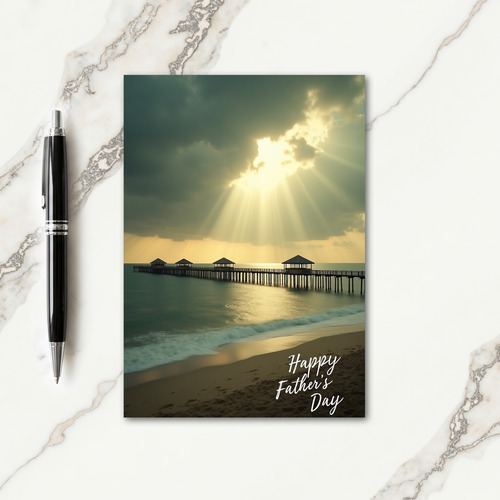 Glowing Fathers Day Seascape Card