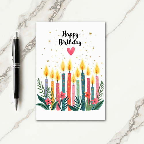 Glowing Flames Birthday Card