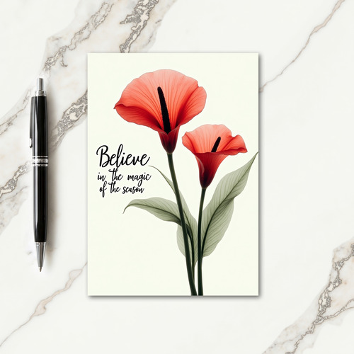 Glowing Flower Christmas Card