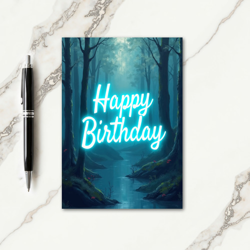 Glowing Forest Birthday Card