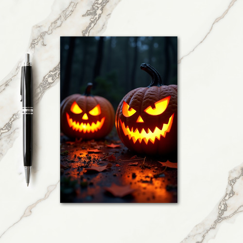 Glowing Gourd Faces Card