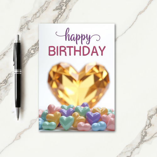 Glowing Heart Birthday Card