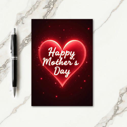 Glowing Heart Pattern Card