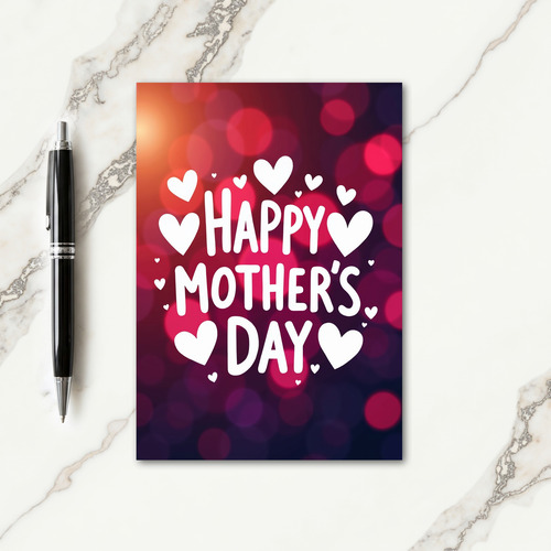 Glowing Hearts Mothers Day Card