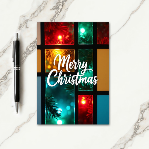 Glowing Jewel Panels Christmas Card thumbnail