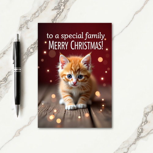 Glowing Kitten Christmas Card thumbnail