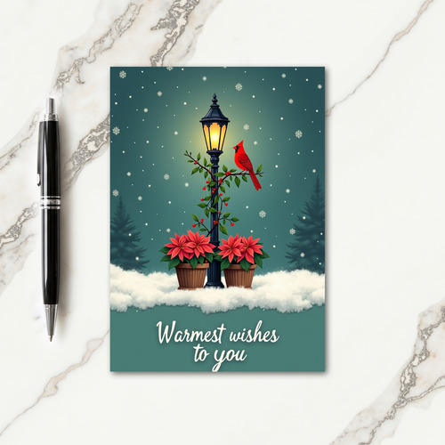 Glowing Lamp Christmas Card