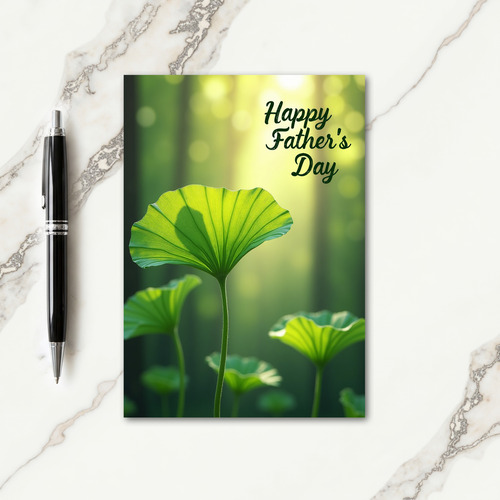 Glowing Leaf Fathers Day Card