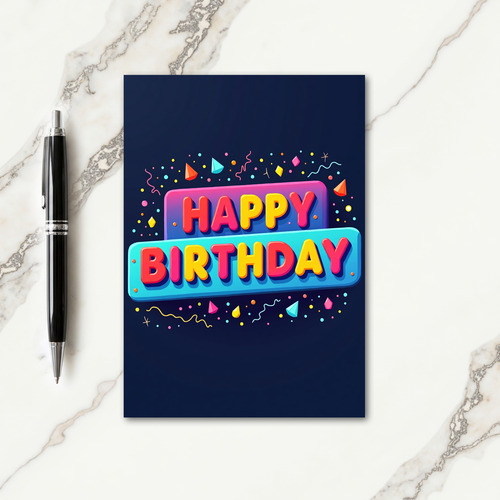 Glowing Letters Birthday Card