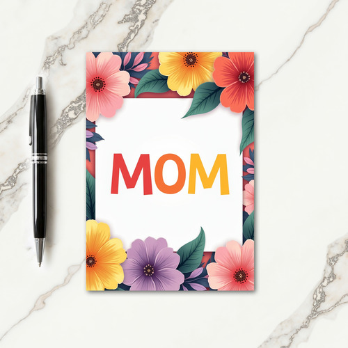 Glowing Mom Floral Frame Card