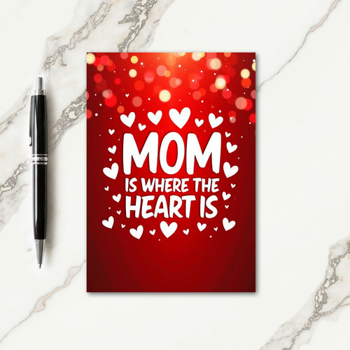 Glowing Mom Heart Message Card