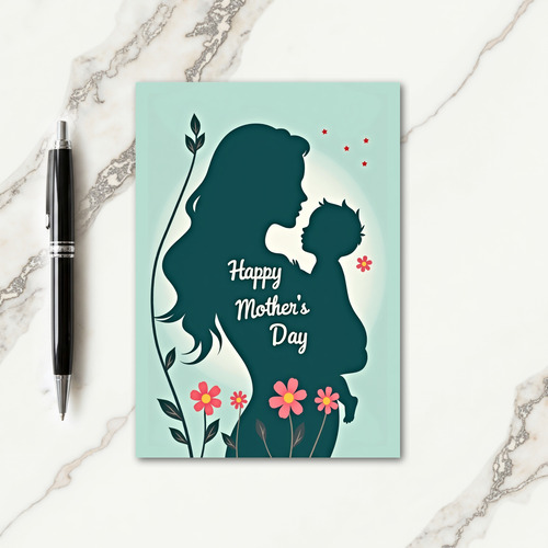 Glowing Mother Child Card