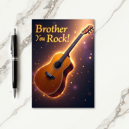 Glowing Musical Brother You Rock Card