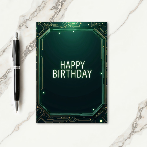 Glowing Network Birthday Card