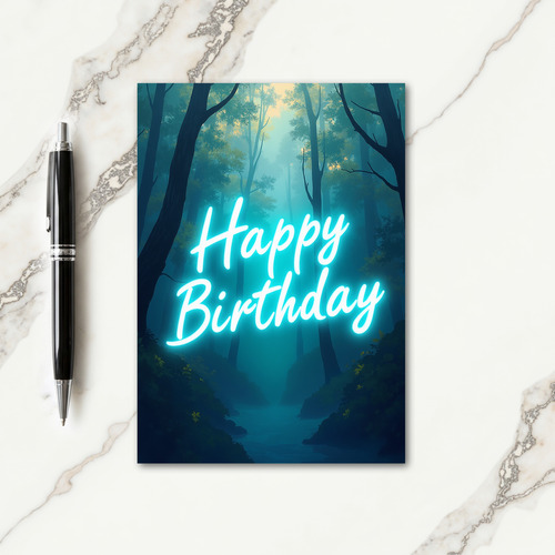 Glowing Night Birthday Card