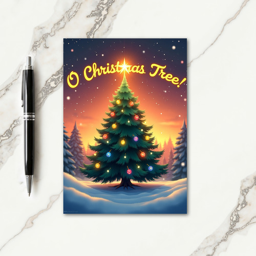 Glowing Ornaments Christmas Card