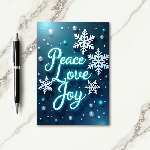 Glowing Peace Love Joy Card