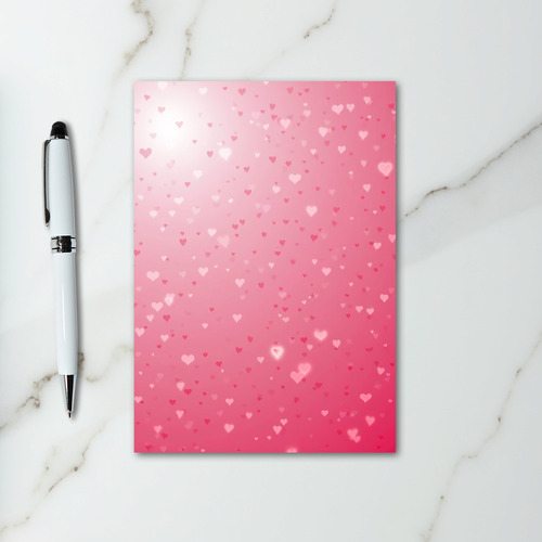 Glowing Pink Hearts Card