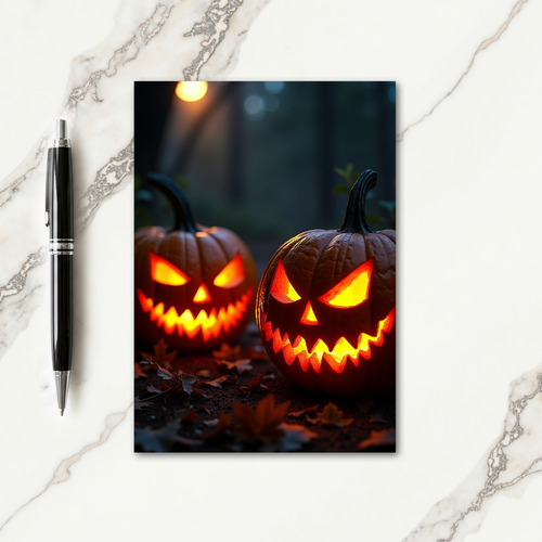 Glowing Pumpkin Faces Card thumbnail