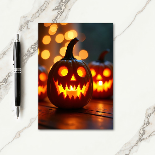 Glowing Pumpkin Night Card