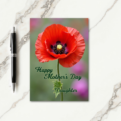 Glowing Red Mothers Day Card