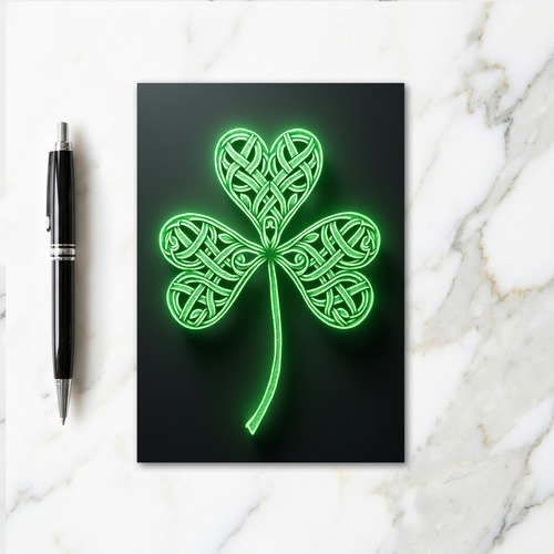 Glowing Shamrock Luck Card