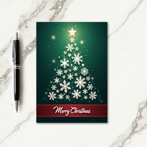 Glowing Snowflake Tree Card